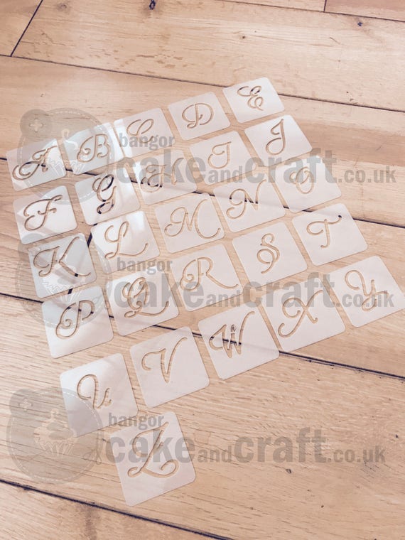 Alphabet cake stencils uppercase for royal icing