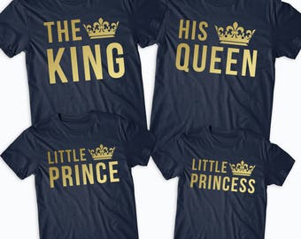 The King His Queen, Little Prince Little Princess Father Mother Daughter Son Matching shirts Royal Family, Matching Family Shirts, Gift