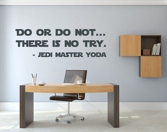 Yoda Do Or Do Not Wall Sticker Star Wars Quote Vinyl Decal Stencil Gift