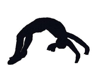 Competitive Cheerleading Back Flip Machine Embroidery Design, Cheerleader machine embroidery, gymnastics embroidery design, Cheer design