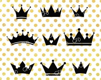 Crown bundle SVG, Crown SVG, King Queen SVG, Tiara Svg, Crown Clipart, Crown Cut File, Instant Download, Svg, Dxf, Jpg, Eps, Png