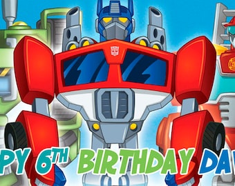 Transformers Rescue Bots Birthday Banner/Backdrop
