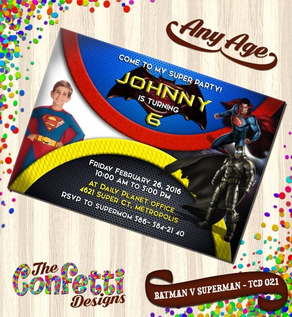 Batman Vs Superman Printable Invitations 3