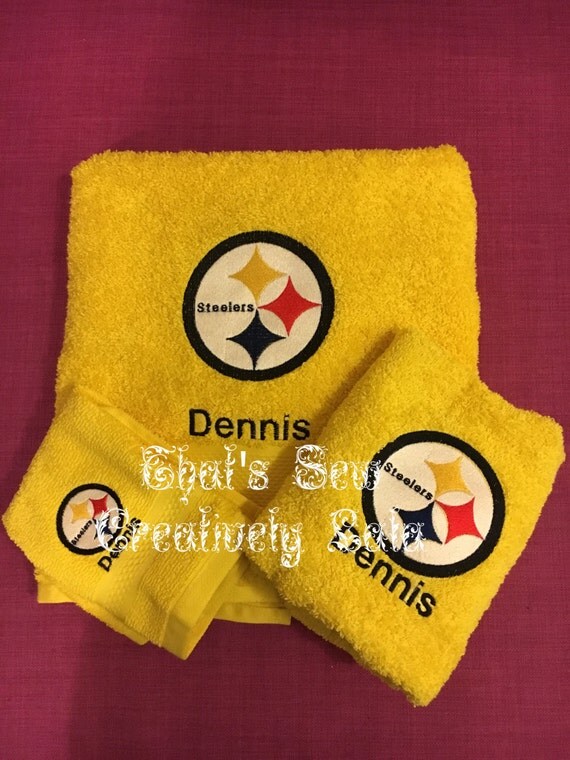 Pittsburgh Steelers Personalized 3 Piece Bath Towel Set NFL