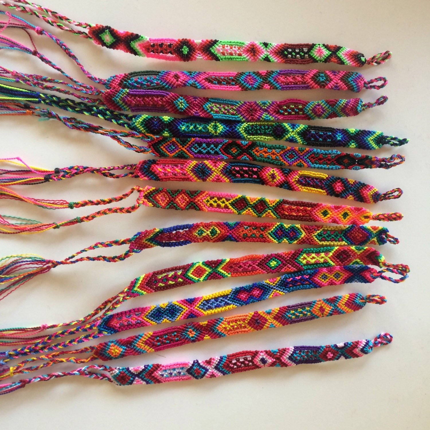 Friendship Bracelet Set / Mexican handwoven bracelets / 1 cm