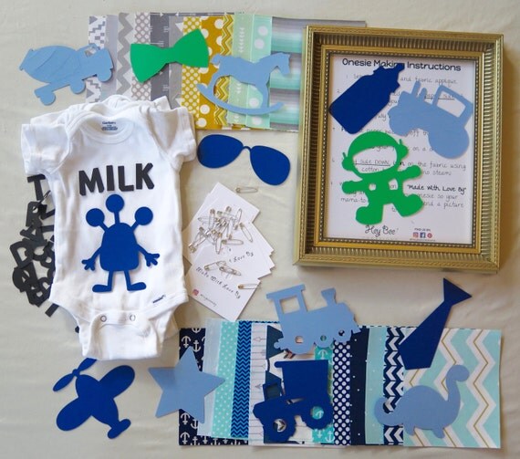 BOY DIY Baby Shower IronOn Onesie Decorating Activity Kit