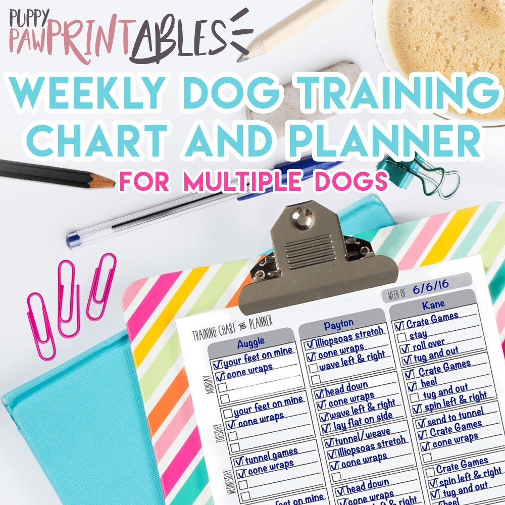 Printable Planner Dog Training Weekly Training Chart and