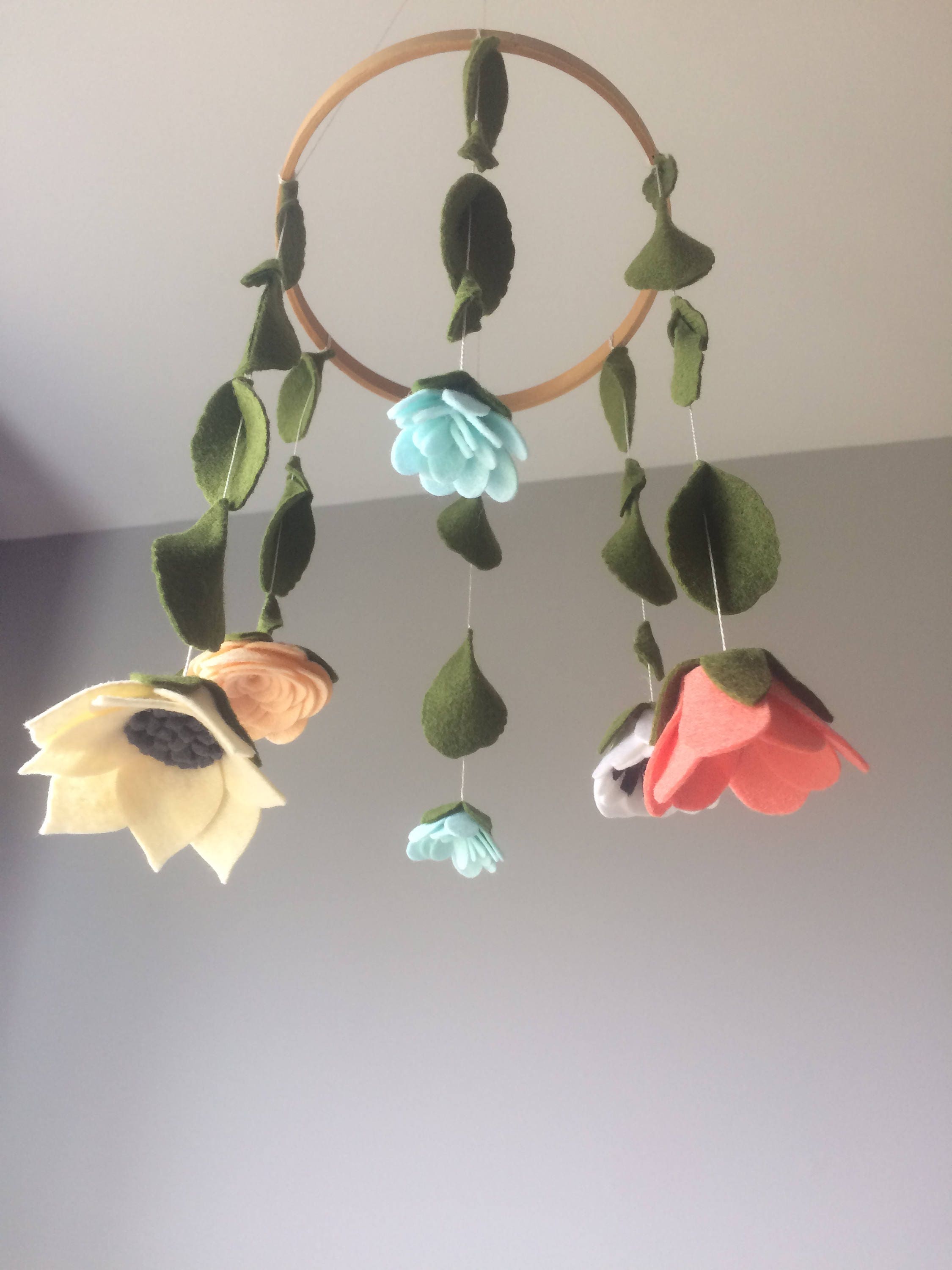 Felt Flower Mobile Nursery Decor Felt Flowers Floral