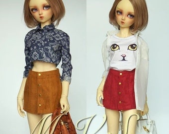 BJD Clothes Micro suede skirt for SD/DD,in 2 colors
