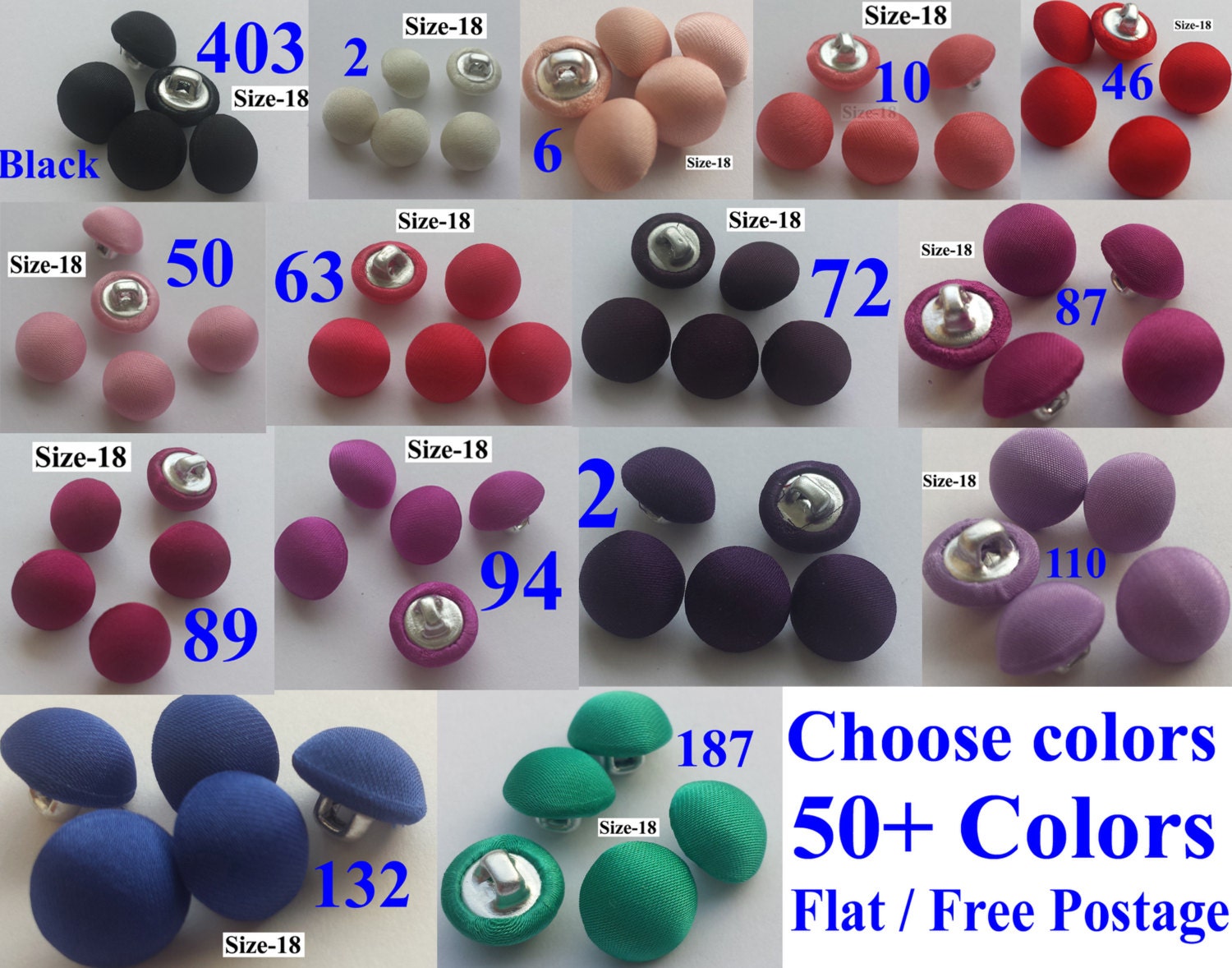 satin covered bridal buttons
