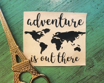 Adventure is out there Map - Vinyl Decal - Adventure Decal
