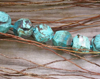 2 beads 16mm in Agate Crazy Lace - faceted stone