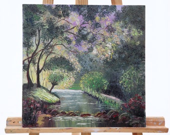 Original Oil Painting. Landscape painting. Forest Painting. Contemporary Fine Art.