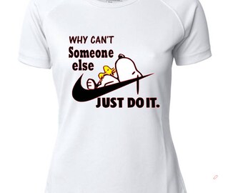 Adult T-Shirt, Snoopy T-shirt, Whimiscal T-Shirt, Snoopy Just Do It T-Shirt, Women Clothing, Men T-Shirt