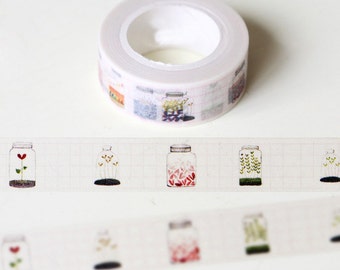 Mason jar washi tape, bullet journal accessories, planner decoration, scrapbooking tape, planner stickers, decorative tape, BUJO, kilner jar