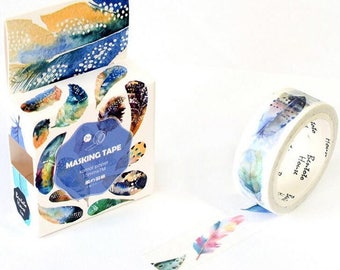feather washi tape, bullet journal supplies, planner decal, feather stationery, bookmark, planner stickers, washi, feathers, feather gifts