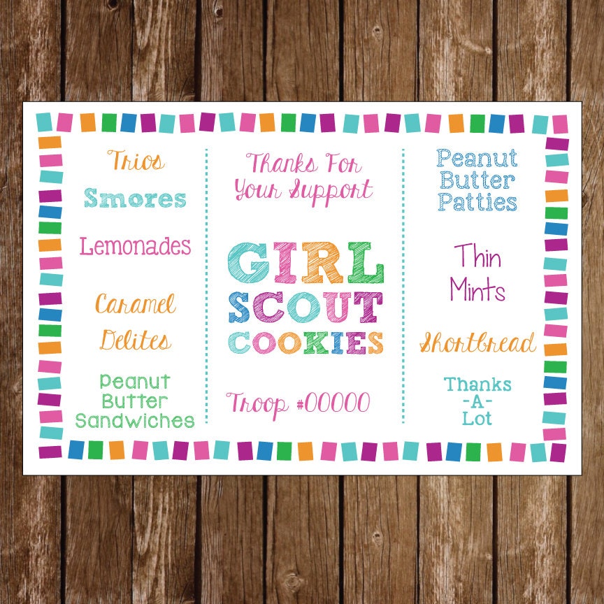 gitl scout cookie poster printables