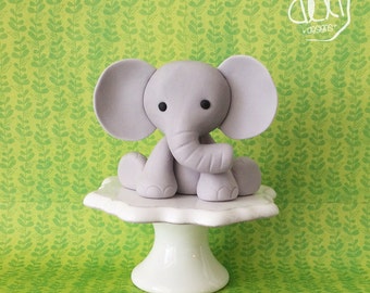 Edible Fondant Baby Elephant Cake Topper