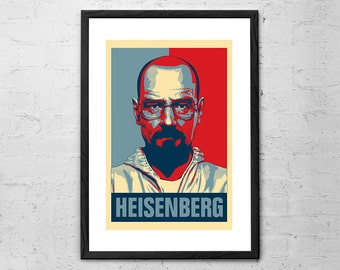 Heisenberg - Breaking Bad - Breaking Bad Poster - Movie Poster - Walter White - Breaking Bad Art - Bryan Cranston - TV Series - Home Decor