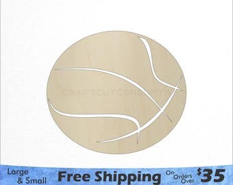 Basket Ball Cutout - Large & Small - Pick Size - Laser Cut Unfinished Wood Cutout Shapes (SO-0139)