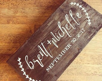 Personalized Wedding Date Sign | Wedding Gift, Anniversary Gift, Wedding Decor, Couple Gift