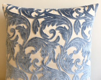 Blue Velvet Pillow Cover, Pillow Velvet, 18X18 Blue Pillow, Designer Pillow, Velvet Pillows, Velvet Cushion Covers, Blue Sofa Pillow