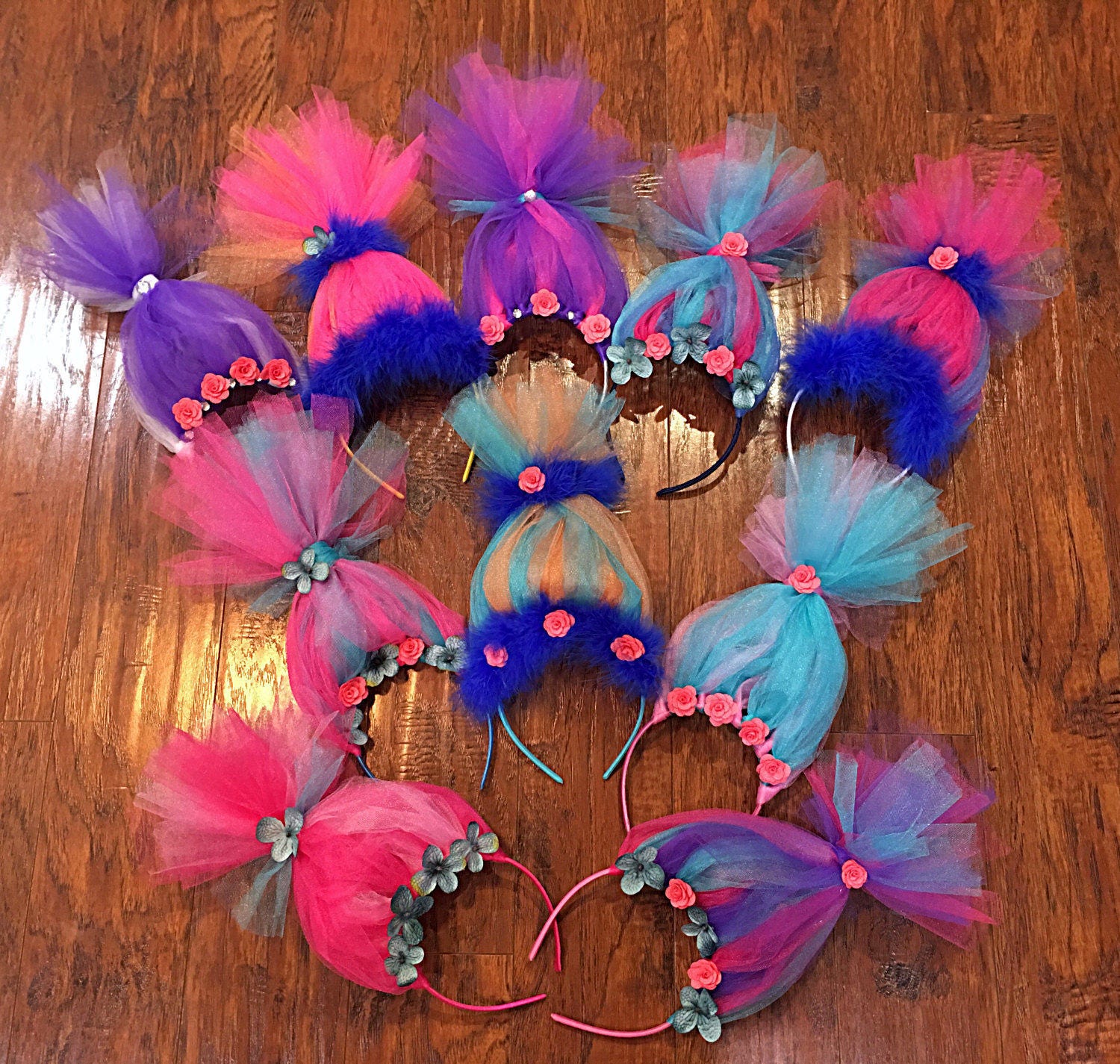 10 Trolls Headbands for girls and boys Troll Headband