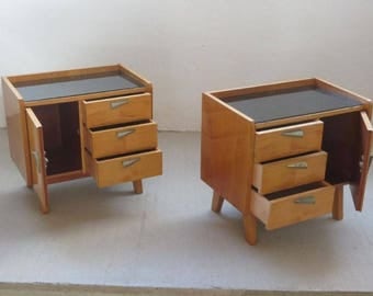 Set of vintage mid century nightstands