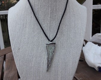 Clear Ridged Holographic fang necklace