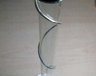 1990's TEST TUBE BUD vase with Heart shaped base.