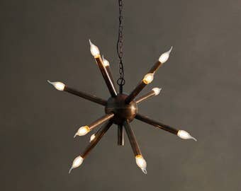Modern Brass Sputnik Chandelier Light Fixture - Sputnik Starburst Chandelier