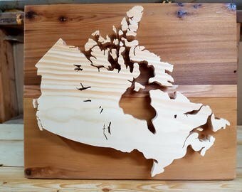 Wooden Map of Canada