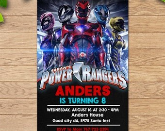 Power Rangers,Power Ranger Invitation,Power Rangers Birthday,Power Ranger Party,Power Ranger Birthday Invitation,Power Rangers Invite