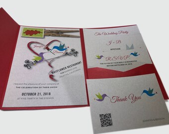 Hummingbird Wedding Invitation Suite - Wedding Invitation Kits - # 5C