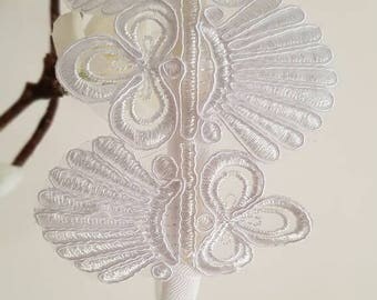 White lace embroidered headband
