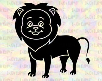Lion Svg, Lion Clipart, Lion Decal, Lion Png, Cartoon Svg, Svg Files For Cricut, Silhouette Cut Files, Vector Graphics, Digital Cutting File