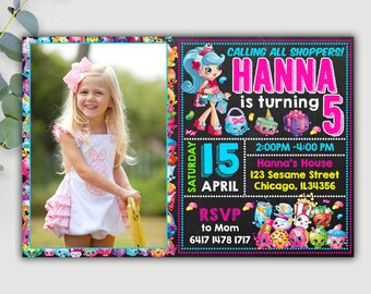 Shopkins Invitations, Shopkins Birthday Invitation, Shopkins Birthday, Shopkins Invitation, Shopkins Party, Shopkins Invite, Shopkins Card