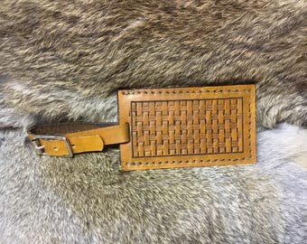 Leather luggage tag
