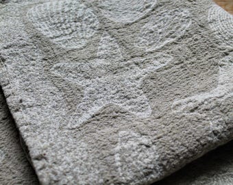 Linen towel, linen bath towel, sea motives, two sided duplex, beach towel, 100% linen bath towel, gift for him, gift for her