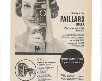 Advertising vintage 50s PAILLARD Bolex 8mm camera