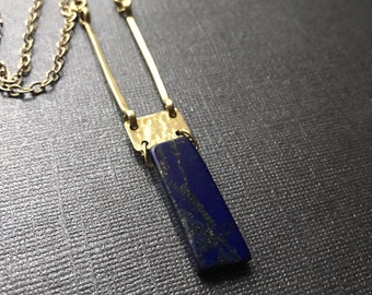 Sale - Lapis and Brass Necklace