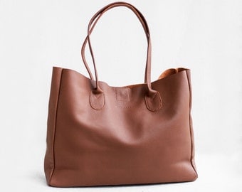 SALE Leather Shopper in Sienna Brown, Leather Tote Bag, Soft Leather Bag, Brown Leather Bag, Leather Shopper, Leather Bag, Leather Handbag,