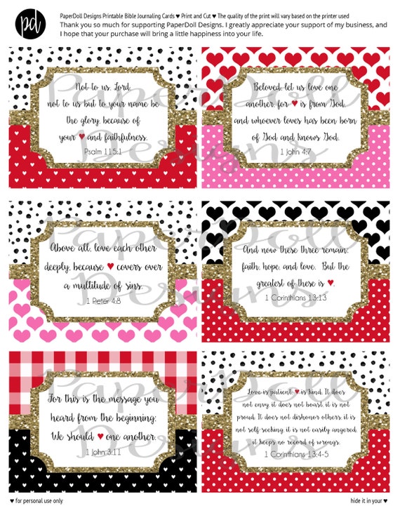 INSTANT DOWNLOAD Valentine's Day Scripture Cards