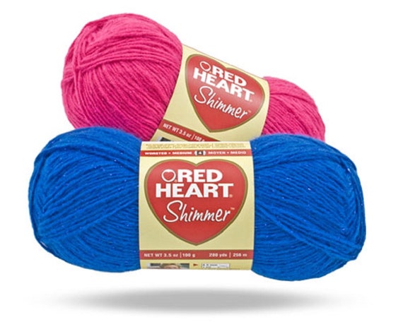 Red Heart Shimmer Yarn 1 Skein 8 Color by faerynicethings