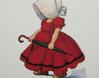 Sunbonnet Babies 6 Vintage Paper Postcards Unused Perfect For Scrapbooking Card Making Group A