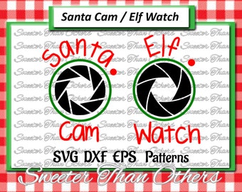 Santa Cam Svg Elf Watch SVG, Christmas svg, Dxf Silhouette Studios, Cameo, Cricut cut file INSTANT DOWNLOAD, Vinyl Design, Htv Scal Mtc