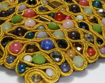 Colorful Necklace, Soutache Necklace, Bib Necklace, Colorful Soutache, Statement Necklace, Soutache Jewelry, Soutache bib, Statement bib