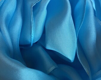 Baby Blue Silk Scarf - 4 sizes - Priced by Size - Photo Prop - Infant Wrap - Low Shipping