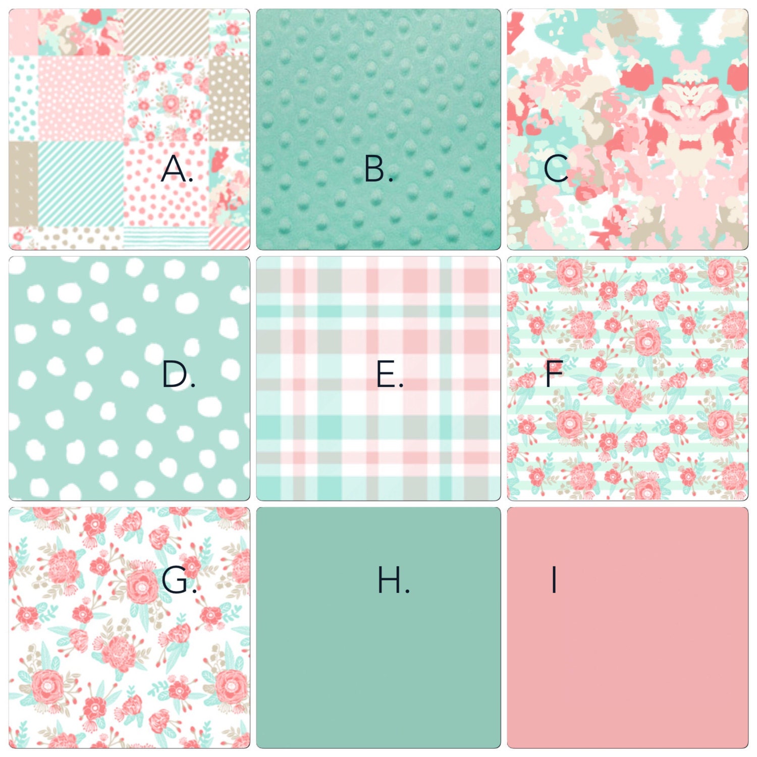Baby Girl Crib Bedding Set with Patchwork Blanket Mint and