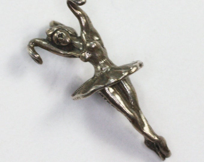 Sterling Silver Ballerina Dancer Charm Vintage